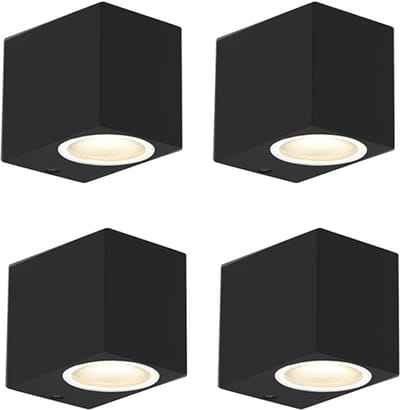 QAZQA baleno - Moderne Wandlamp voor buiten - 1 lichts - D 90 mm - Zwart - Buitenverlichting