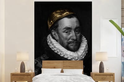 Behang - Fotobehang Willem van Oranje - Adriaen Thomasz - Goud - Breedte 200 cm x hoogte 300 cm