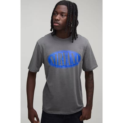 Regular Nirvana Slogan Licentie Print T-shirt | Charcoal | Size XS