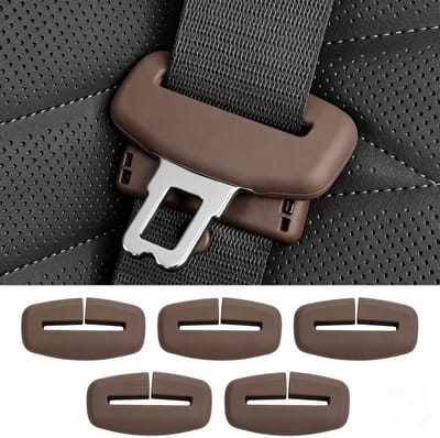 Gordelbeschermer - Gordelhoes - 7-Delige Set Auto Veiligheidsriem Beschermhoes, Silicone Krastweerstand, Geluidsdemper Bevestiging, Universele Binnenaccessoires voor Auto’s – Bruin