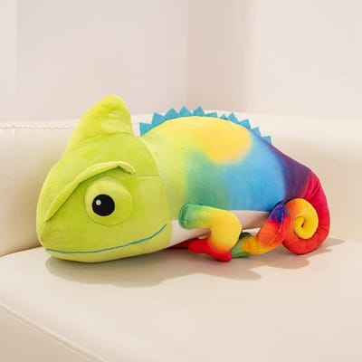 Nieuwe Schattige Kameleon Pluche Speelgoed Gevuld Dikke Cartoon Kruipende Hagedis Pop Warme Zachte Huis Gooi Kussen Grappig Kinder Cadeau 35-40cm yellow