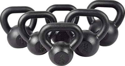 Gietijzeren Kettlebell - Kracht Halter - Kracht- en Cardio - Dik Gietijzer - 28 kg - Zwart