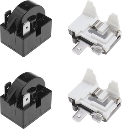 2x Startrelais en Overbelastingsbeveiliging 15 Ohm voor Koelkast en Vriezer Compressor (1/2HP)