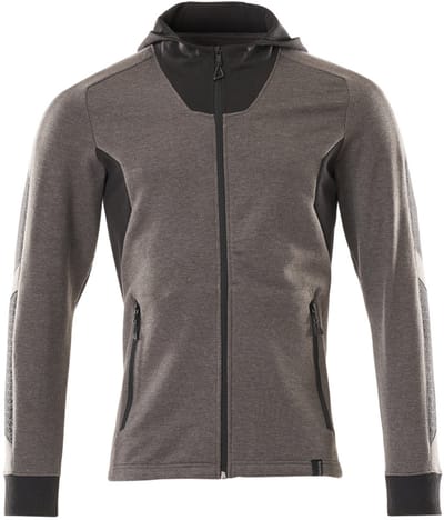 Mascot Accelerate Capuchontrui met rits 18584-962 - donkerantraciet/zwart - 2XL
