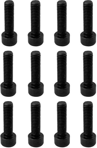 Set van 12 Bouten M5 x 18 mm voor Fietsstang en Mountainbike-Potence - Schroeven en Bevestigingsbouten met Ringmoeren - Compatibel met Racefiets en Mountainbike (zwart)