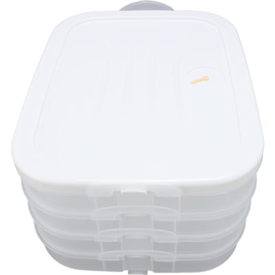 4 Laags Dumpling Opbergdoos met Deksel Dubbele Gesp Afdichting Stapelbare Voedselcontainer voor Keuken