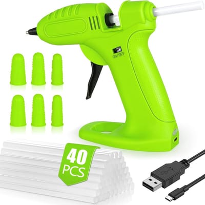 Draadloos Lijmpistool Set met Accu en Lijmsticks – Perfect voor Doe-Het-Zelf Projecten en Huishoudelijke Reparaties