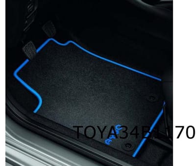 Toyota Aygo mattenset (4x) 'velours' (Cyan Splash Blue) Origineel! PZ41090355FP