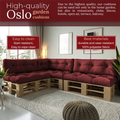 Palletkussen Set van 3 | Donkerblauw | Comfortable Zit- en Rugkussens voor Tuinmeubilair