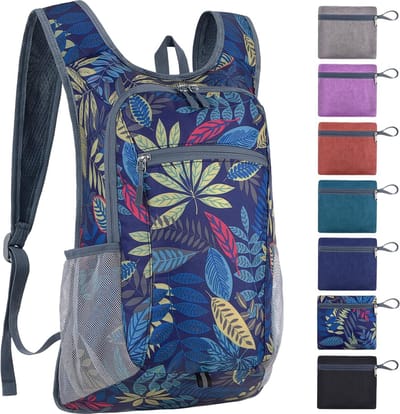 10L opvouwbare rugzak, kleine wandelrugzak, lichte dagrugzak, voor dames en heren, waterdicht, reisrugzak voor outdoor, wandelen, reizen, stedentrips