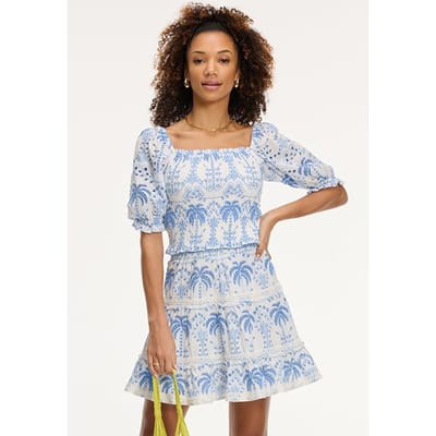 Shiwi Ilsa Top Open Palm Embro Palm Broderie Off White Size: L | Blouses Outlet | Dames | Wit