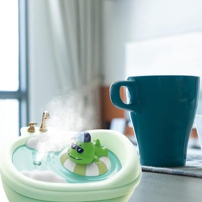 Luchtbevochtiger Kinderkamer - Dieren bevochtiger - Verbeteren luchtkwaliteit - Met nachtlampje - 11x21x11 cm - Groen