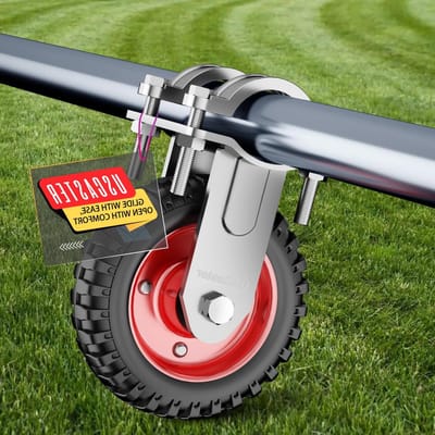 Poortwiel - Hekkenwiel - Poorten Verplaatsen - Antislip Rubber - 450 LBS Capaciteit - Rood