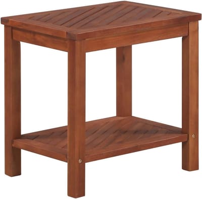 Houten bijzettafel - Tuinmeubel salontafel - Binnen en buiten - Weerbestendig acaciahout - 45x33x45 cm - Houtkleur