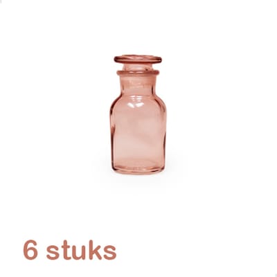 6 stuks Apothekersflesjes - 60 ml - Magnolia - Doopsuiker - Bedankjes - Traktatie - Decoratieve Flesjes