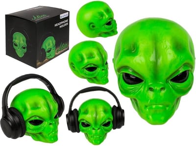 Alien Hoofdtelefoonhouder - Polyhars - 16 x 18 x 18 cm - Geschenkverpakking