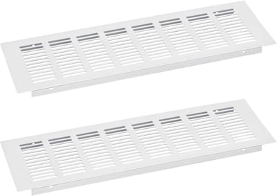 Ventilatierooster Aluminium Zilver Rechthoekig - 2 Stuks 350x100mm