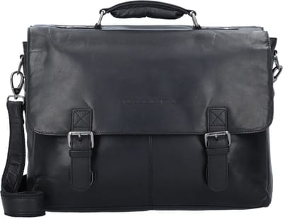 The Chesterfield Brand Schoudertas Afzonderlijke gevallen met laptopvak Belfast Shoulderbag Black Zwart