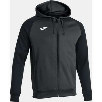 Joma Academy IV Jas Met Kap Kinderen - Antraciet / Zwart | Maat: 116