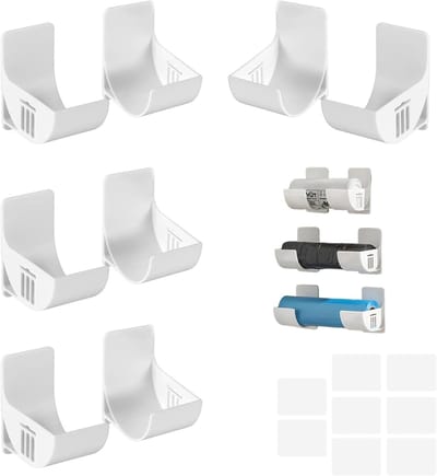 Opbergrekjes - Zelfklevende Organizers - Keuken Ordenen - Splittype Ontwerp - 4 Paar - Wit