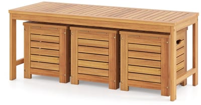 Tuinbank – Tuinbankjes weerbestendig - Tuinbanken - Loungebank - Balkon Set - Buitenbank - Naturel- 2 personen