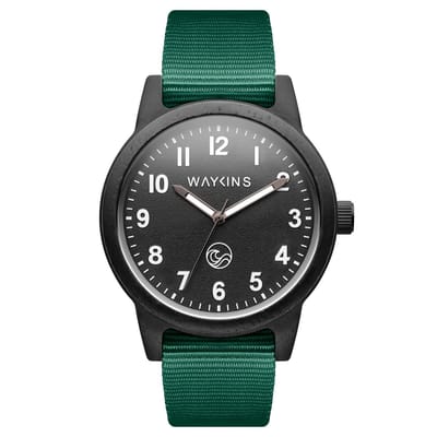 Bacana | Zwart Bamboe Horloge