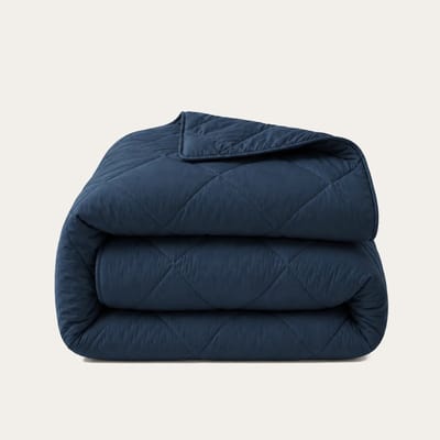 HappyBed Dekbed zonder overtrek 140x200 - 100% Katoen - Wasbaar Dekbed - Bedrukt dekbed zonder hoes - Hoesloos Dekbed - Eenpersoonsdekbed - Midnight Navy