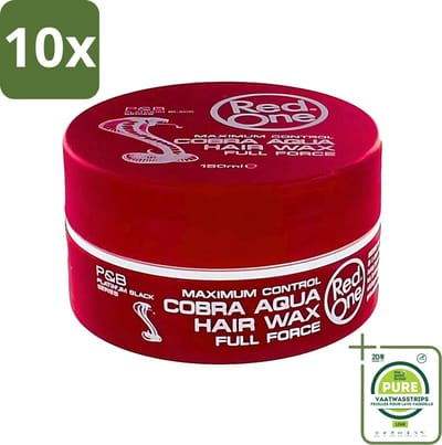 10 x Red One - Haarwax - Cobra Aqua - Maximale Controle - Voor Krachtige Hold & Glans - 150 ml - Grootverpakking - Haarwax - Styling Wax - Cobra Aqua - Controle Haar - Glans Haar