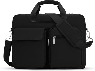 Laptoptas 15-16 inch - Aktetas Schoudertas - Zakelijk Werk - Waterafstotend Krasvast - 40 x 30 x 6 cm - Zwart