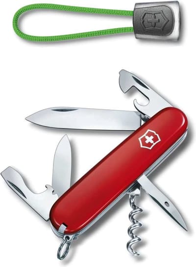 Victorinox Spartan Zwitsers Zakmes+lanyard - 12 Functies - Rood/groen