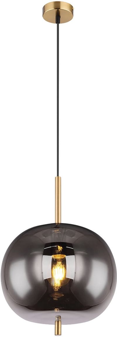 Globo - hanglamp - Blacky I - messing - glas smoke glas - Ø 30cm - E27 - 15345H1MM