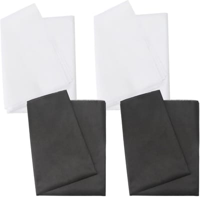 Strijkvlies 4 meter - 100 x 100 cm zwart wit lichtgewicht opstrijkbare inlegstof voor kleding en handwerk