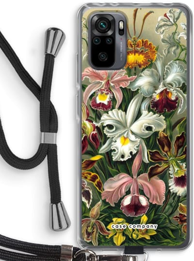 Case Company® - Hoesje met koord geschikt voor Xiaomi Redmi Note 10 Pro hoesje met Koord - Haeckel Orchidae - Telefoonhoesje met Zwart Koord - Bescherming aan alle Kanten en Over de Schermrand