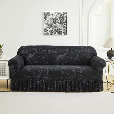 1 stuk Prints Bankhoes met Rok Volledige Dekking Elastische Bankhoes versier de Bank in de woonkamer Meerdere Kleuren Bankhoes 1 Seater gray