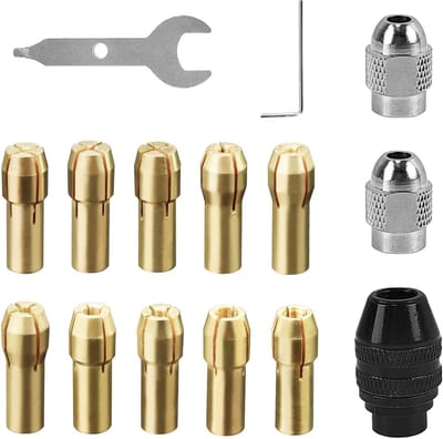 Dailygoods- Spantangen 15-delig - Mini Boorhouder - Dremel Accessoires - Hoogwaardig Gereedschap - Duurzaam - Multifunctioneel Gebruik