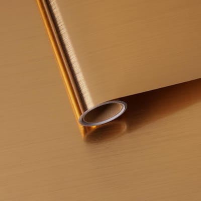Zelfklevend Behang - Plakfolie Metallic - Keuken Kasten - Waterdicht Luxe - 30cmx300cm - Geborsteld Goud
