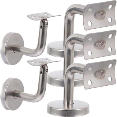 Leuning Beugels - Wandsteunen - Trappen Beveiligen - Roestvrij Staal - 5 Stuks - Zilver