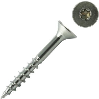 Houtbouwschroeven - Spaanplaatschroeven RVS - Houtconstructies Buiten - Gedeeltelijke Schroefdraad - 4x40 mm - Zilverkleurig