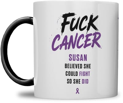 MOK | FUCK CANCER | PAARS BOOM DESIGN | GEPERSONALISEERD MET NAAM | ZWART