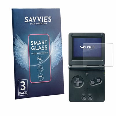 3 Stuks Savvies Screenprotector - geschikt voor Nintendo Gameboy Advance GBA SP - beschermfolie glas transparant