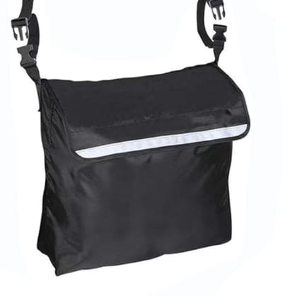 Rolstoeltas - Tas Rolstoel - Rolstoelaccessoires - Rolstoel Organizer - Zwart - Met Veiligheid Reflectiestreep - 45*40*7.5cm - Waterdichte Tas voor Rolstoel - 420D Oxford-doek