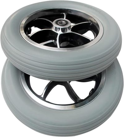 Rolstoel Vervangwiel - Voorwiel Hulpmiddel - Mobiliteit Verbeteren - Luchtloze PU Band - 25 cm - Grijs