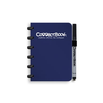 Correctbook A6 Uitwisbaar Notitieboek – Herbruikbaar schrift – Midnight Blue – Blanco – Inclusief pen & wisdoekje – Aanvulbaar met extra pagina’s