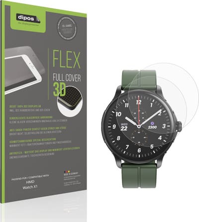 dipos FLEX – 2x Matte Screenprotector geschikt voor HMD Watch X1 | Volledige Schermbescherming | Case-Friendly