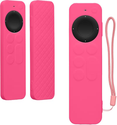 kwmobile hoes geschikt voor Apple Siri Remote 3rd / 2nd Gen - Siliconen anti-slip hoes voor afstandsbediening in poederroze