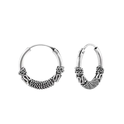 Montebello Oorbellen Bionne - 925 Zilver Geoxideerd - Bali - 1.2x14mm