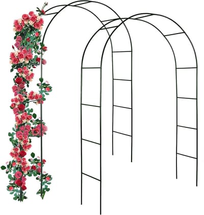 Rozenboog Tuin - Klimplant Ondersteuning - Tuin Decoratie - Gepoedercoat Staal - 140x240cm - Groen