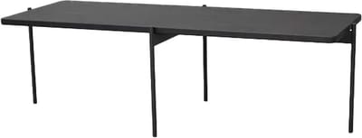 Rowico Home Shelton Salontafel Zwart - Hout - Metalen Poten - Rechthoekig - Koffietafel - Woonkamer - Industrieel - Modern - 145 x 60 x 45 cm