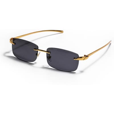 Ruiao randloze zonnebril UV400 mode vierkant metalen bril voor mannen vrouwen designer herenmerk zonnebril tinten voor buiten Ships within 24h black