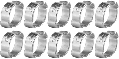 Golden crown - Galvanized RVS Twee-Oorbuis Klemmen - 10 Stuks - Voor Brandstofslangen - Duurzaam - Geschikt voor 5-23mm - Sterk en weerbestendig